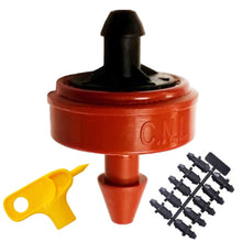 Load image into Gallery viewer, Dripper Kit: 1/2 GPH Netafim Woodpecker Jr Pressure Compensating Dripper Emitters (35-Pack) plus Hole Punch and Goof Plugs