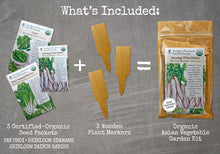 Load image into Gallery viewer, Asian Vegetable Garden Organic Seeds Variety Pack - Edamame, Daikon Radish, Pak Choi (Bok Choy)