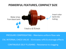 Load image into Gallery viewer, Dripper Kit: 1/2 GPH Netafim Woodpecker Jr Pressure Compensating Dripper Emitters (35-Pack) plus Hole Punch and Goof Plugs