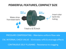 Load image into Gallery viewer, 2 GPH Netafim Woodpecker Jr Pressure Compensating Dripper Emitters, 35-Pack PLUS Hole Punch Tool and Goof Plugs