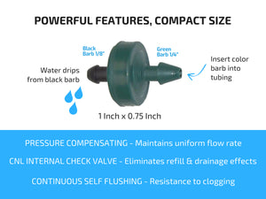 2 GPH Netafim Woodpecker Jr Pressure Compensating Dripper Emitters, 35-Pack PLUS Hole Punch Tool and Goof Plugs