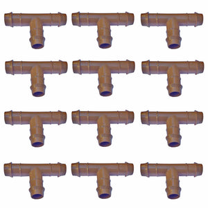 Habitech 12-Pack Barbed Tee Drip Irrigation Fittings for 1/2" Tubing