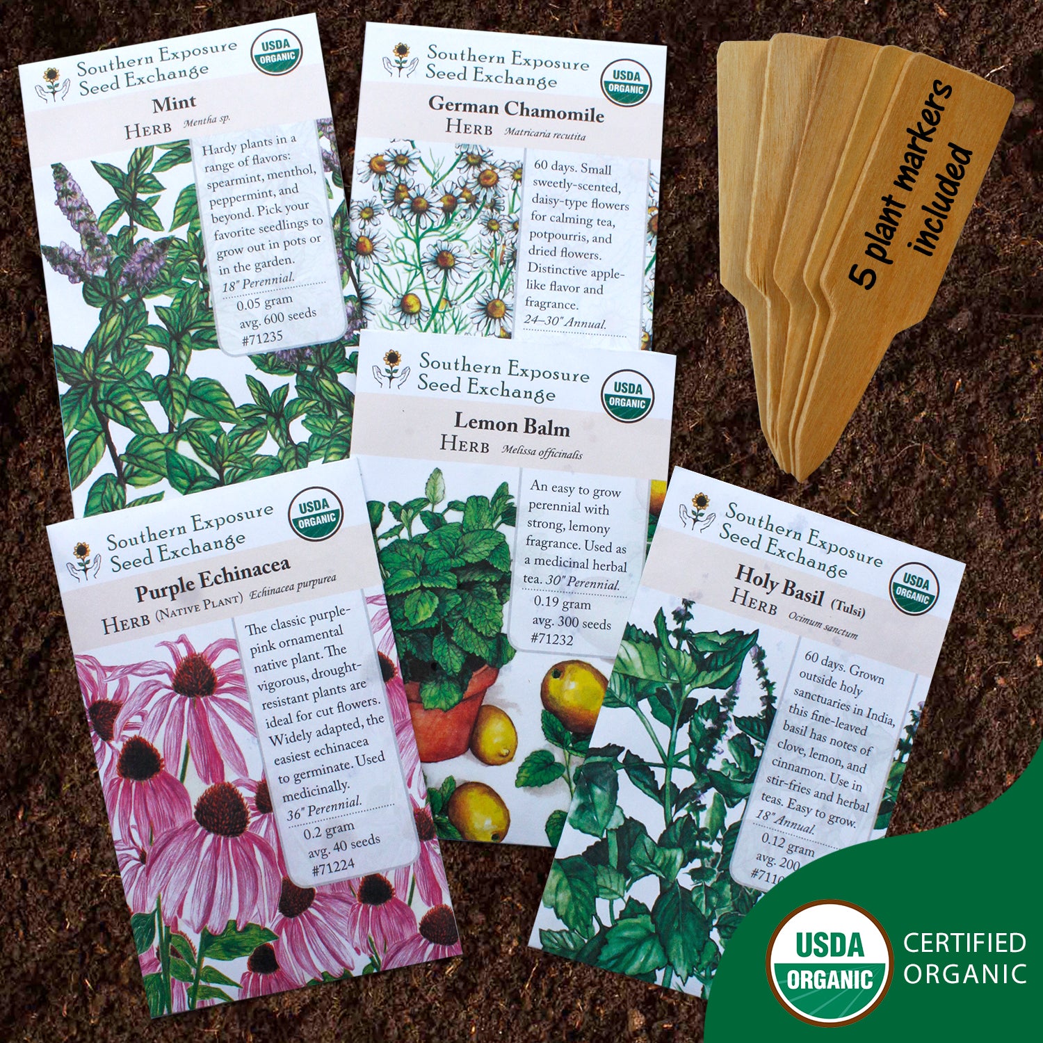 herbal tea garden seeds kit Herbal Tea Garden Organic Seeds Kit